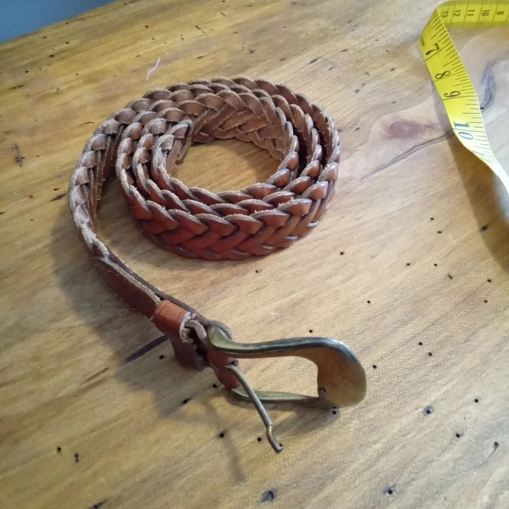Brown Braided Leather Belt stylish braided